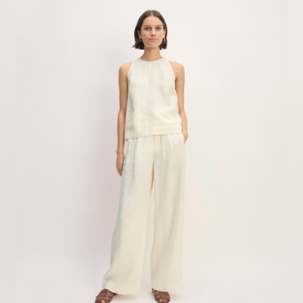 Everlane The Linen Way-High® Drape Pant- Size 12 100% European Flax Linen